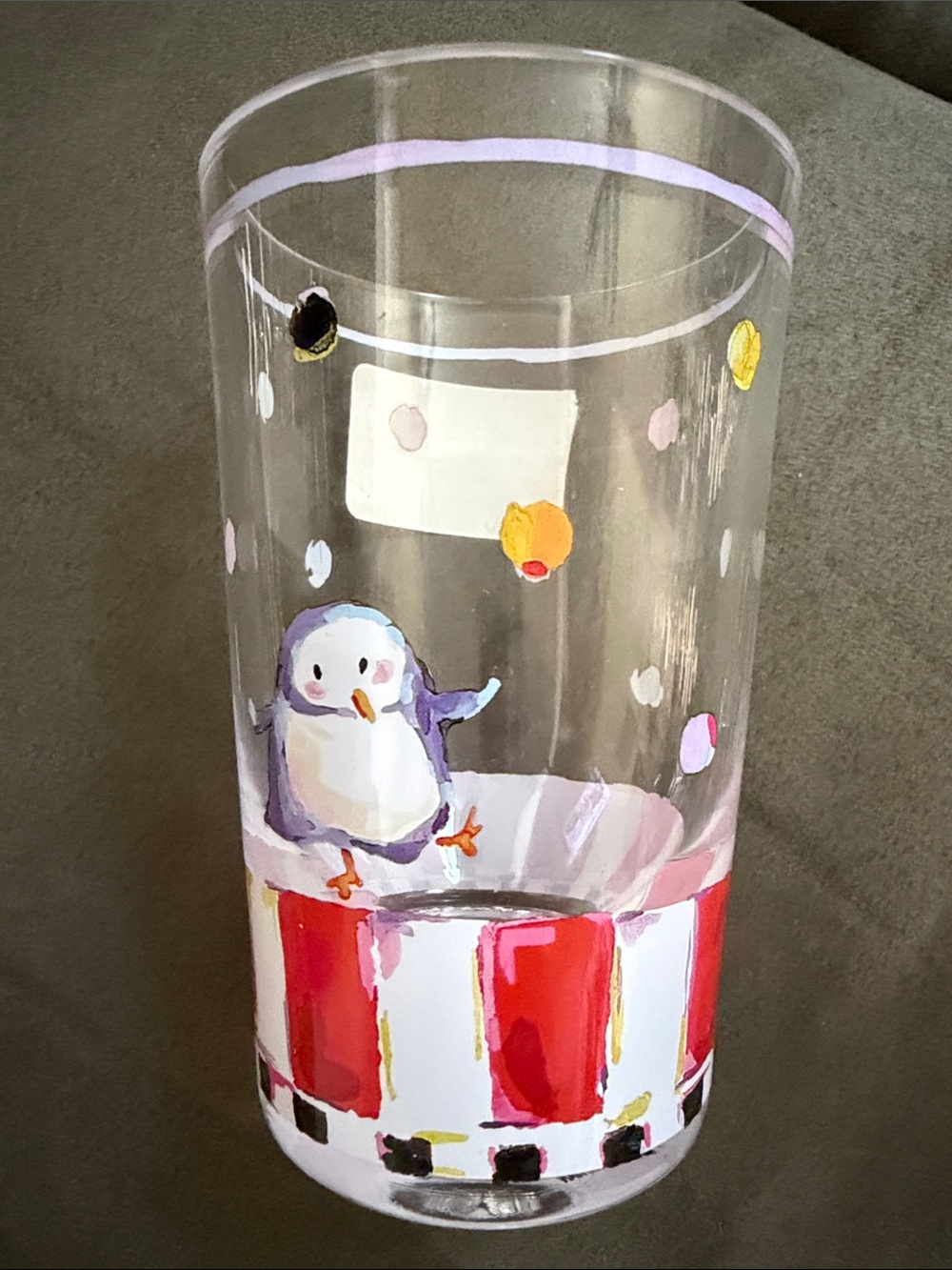 MacKenzie-Childs Hand-Painted Penguin Acrylic Tumbler - NWT